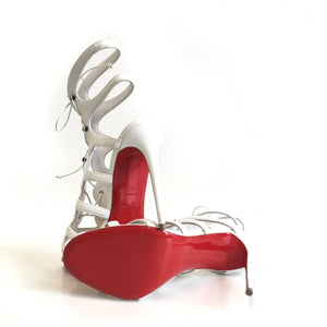 White Heels Sandals | White Strappy Heels | Bag Religion