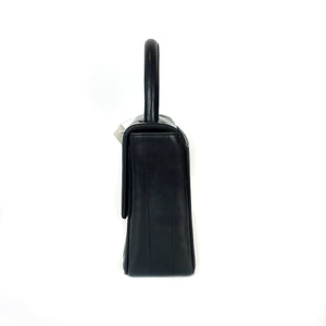 Vintage Top Handle Vertical Quilt Medium Lambskin Black