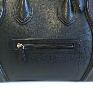 Mini Luggage in black with Silver Hardware