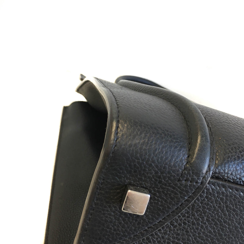 Mini Luggage in black with Silver Hardware