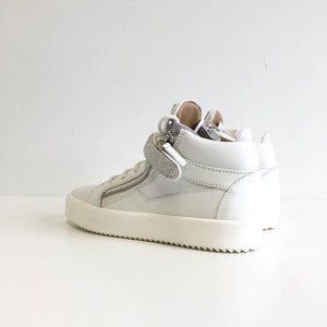 Coby High Top Sneakers in White with Crystal details