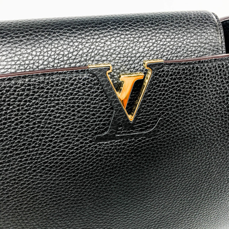 Louis Vuitton Black Calf Leather Sac Capucines GM – Siopaella