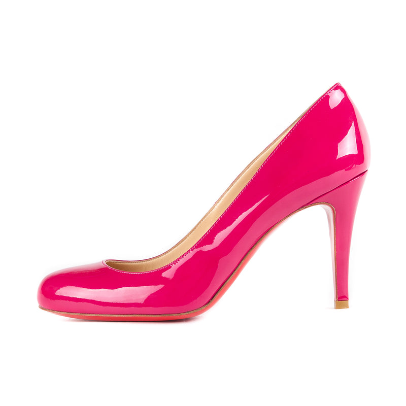 Simple Patent Leather 80 Pump, Fuchsia