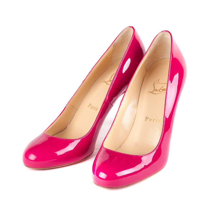 Simple Patent Leather 80 Pump, Fuchsia