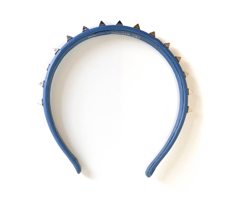 Rockstud Headband in Deep Blue with Gold Tone Hardware