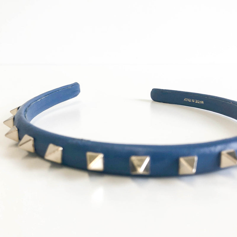 Rockstud Headband in Deep Blue with Gold Tone Hardware | Bag