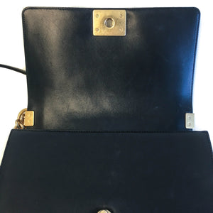 Old Medium Black Lambskin Boy Bag ghw