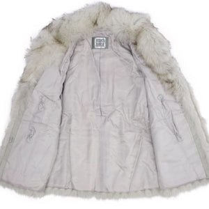 Blue Fox Fur Coat in White