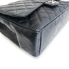 Single Flap Maxi in Black Caviar Leather with Silver Hardware