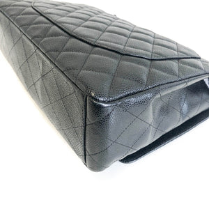 Single Flap Maxi in Black Caviar Leather with Silver Hardware