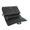 Single Flap Maxi in Black Caviar Leather with Silver Hardware