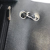 Single Flap Maxi in Black Caviar Leather with Silver Hardware