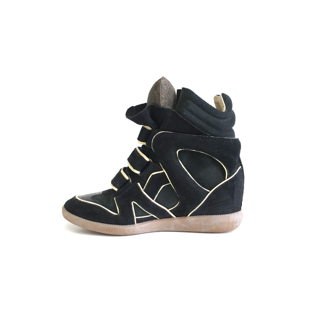 Bekett Leather and Suede Sneakers Black and Off White