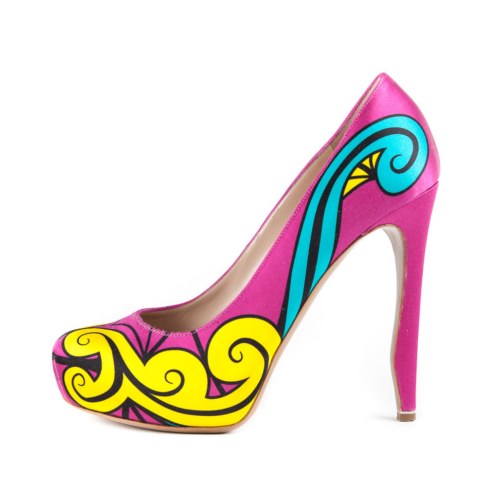 Silk-Satin Graffiti 130 Pumps