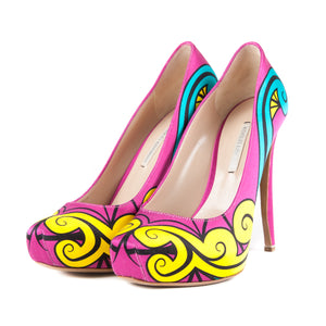 Silk-Satin Graffiti 130 Pumps