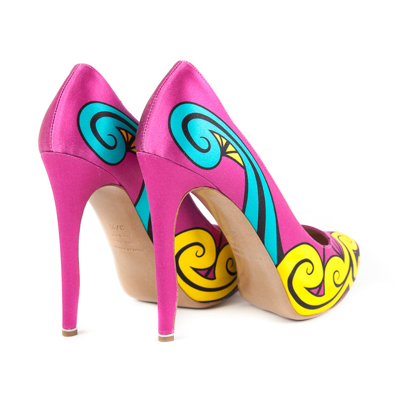 Silk-Satin Graffiti 130 Pumps