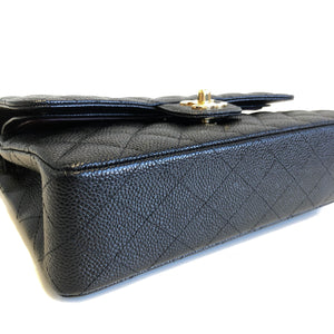 Small Flap Bag in Black Caviar with GHW