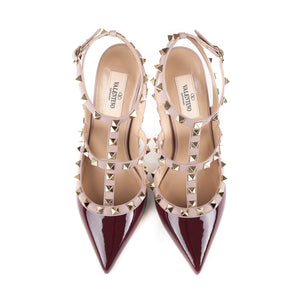 Rockstuds 101 Heels Cream and Maroon