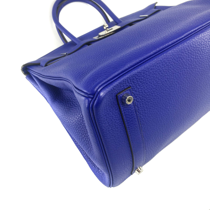 Birkin 35 Togo leather Blue Electric PHW