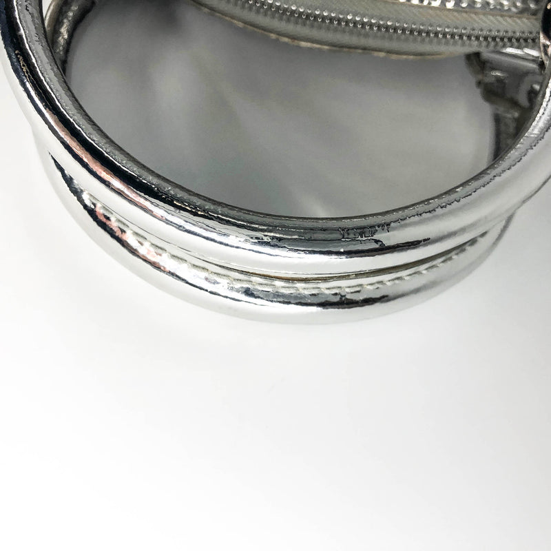 Silver Monogram Miroir Lockit Handbag