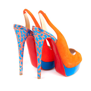 Lady Peep Sling 150 Pumps Orange and Blue