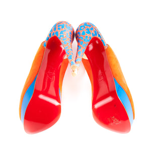 Lady Peep Sling 150 Pumps Orange and Blue