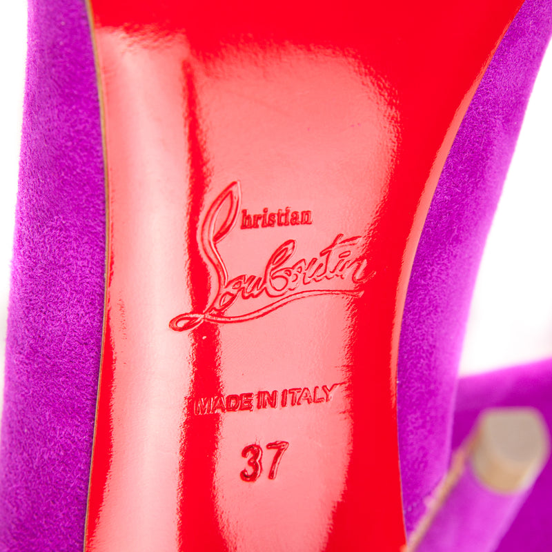 Christian Louboutin 36 Purple Suede So Kate Red Bottom Heels 1CL330 –  Bagriculture