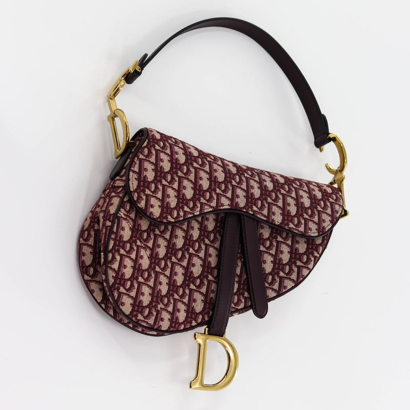 Oblique saddle bag burgundy