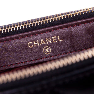 Black Lambskin Chanel Double Zip WOC