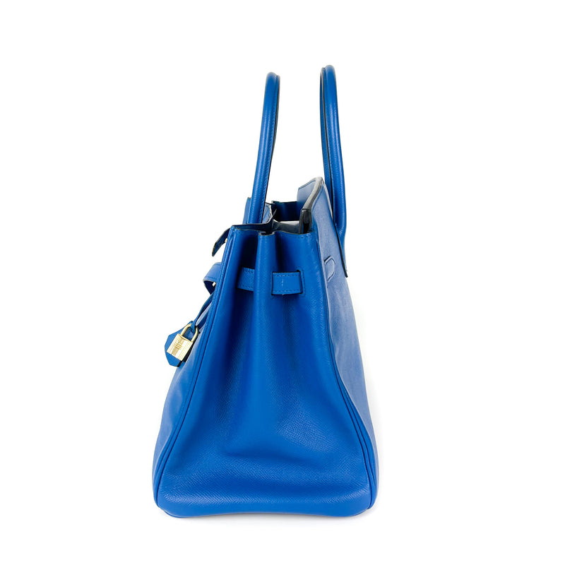 Birkin 35 in Blue Chourchevel Leather