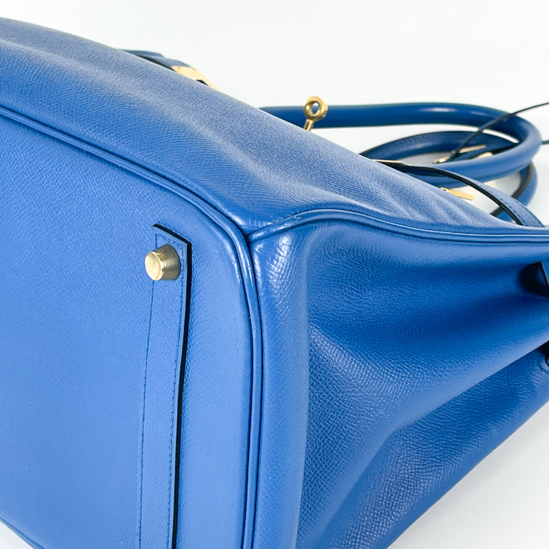Birkin 35 in Blue Chourchevel Leather