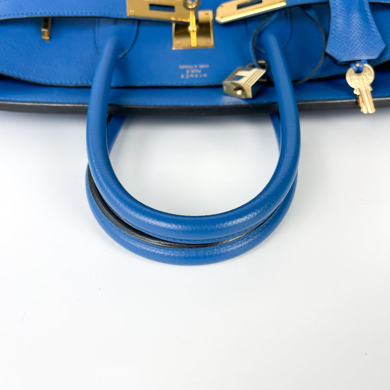 Birkin 35 in Blue Chourchevel Leather