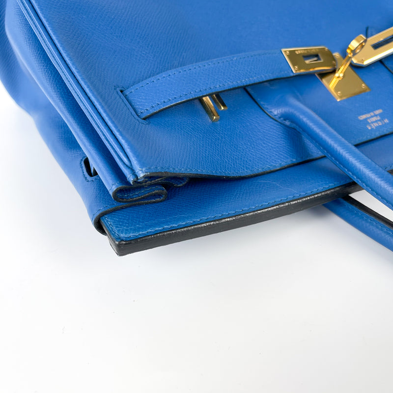 Birkin 35 in Blue Chourchevel Leather