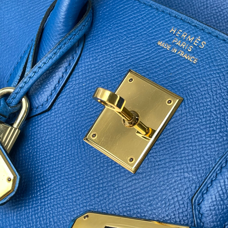 Birkin 35 in Blue Chourchevel Leather