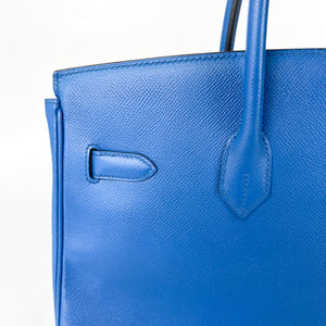 Birkin 35 in Blue Chourchevel Leather