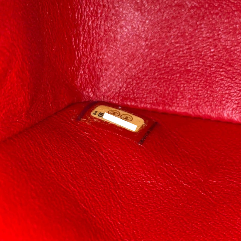Medium Classic Double Flap Lambskin Red SHW