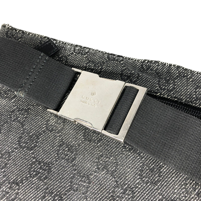 Black GG Monogram Print Belt Fanny Pack Bum Bag
