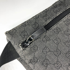 Black GG Monogram Print Belt Fanny Pack Bum Bag