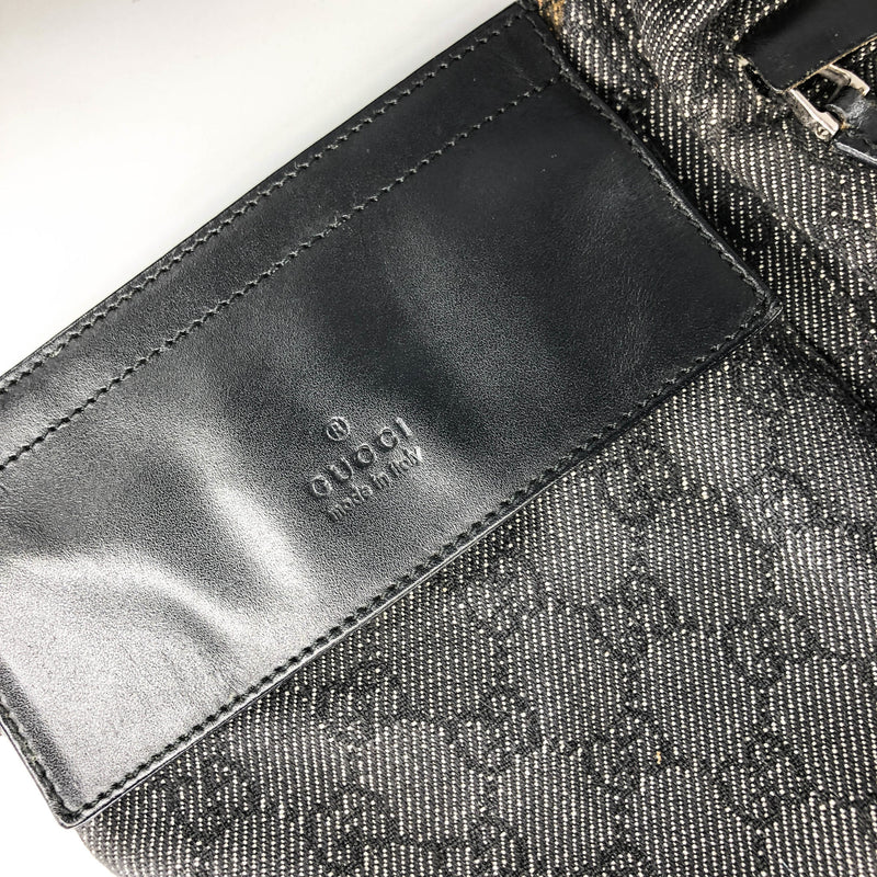 Black GG Monogram Print Belt Fanny Pack Bum Bag