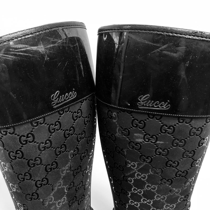 Gucci Rain Boots Guccissima Pattern Rubber for Women