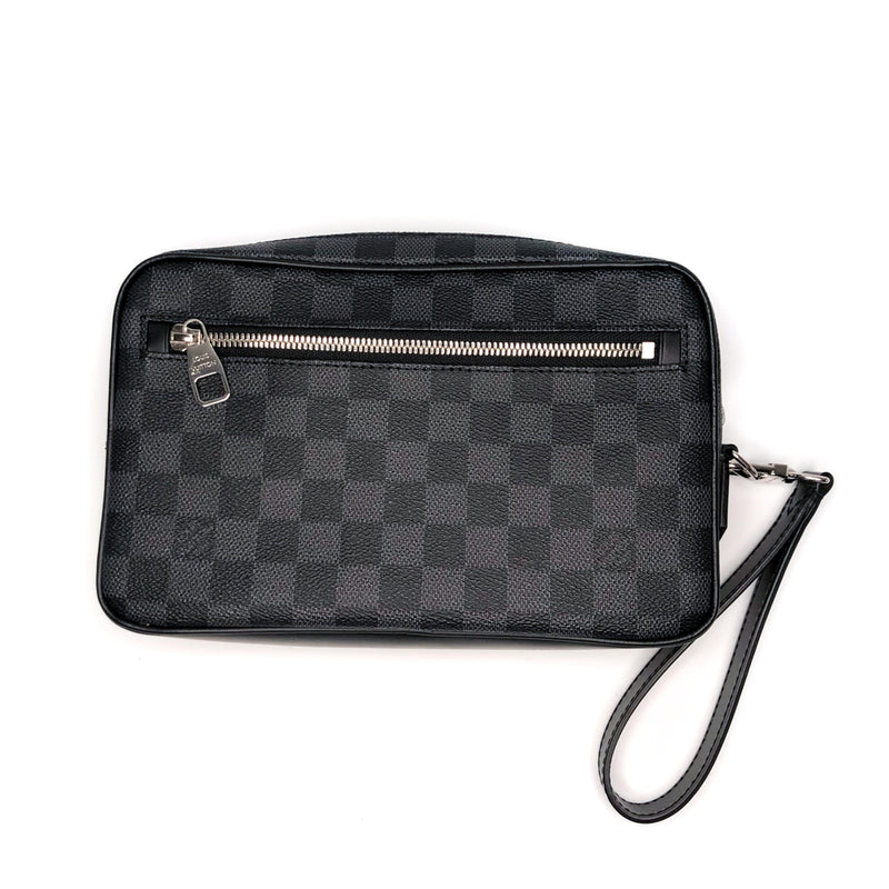 Kasai Clutch Damier Graphite Leather Men's