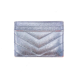 Monogram Card Case in Opalescent Grain de Poudre Embossed Leather