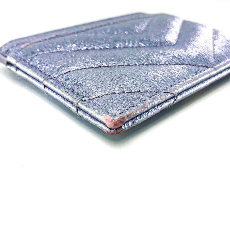 Monogram Card Case in Opalescent Grain de Poudre Embossed Leather