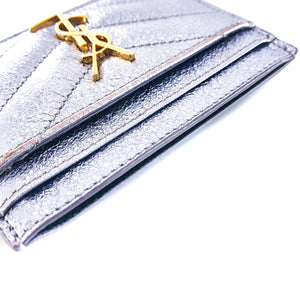 Monogram Card Case in Opalescent Grain de Poudre Embossed Leather