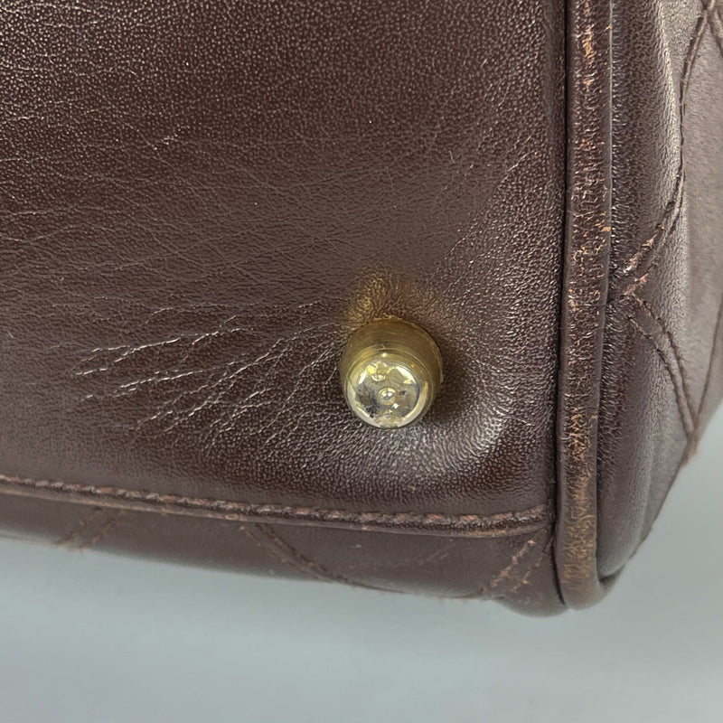 Boston Speedy Brown Quilted Leather Bag