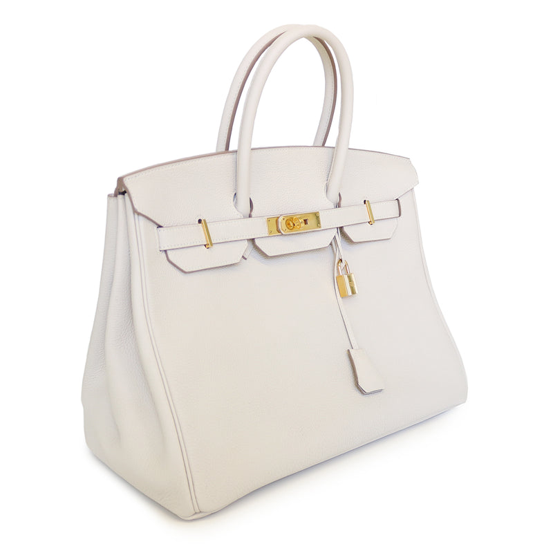 Hermes Craie Off White Epsom GHW Birkin 30 Handbag Bag Kelly