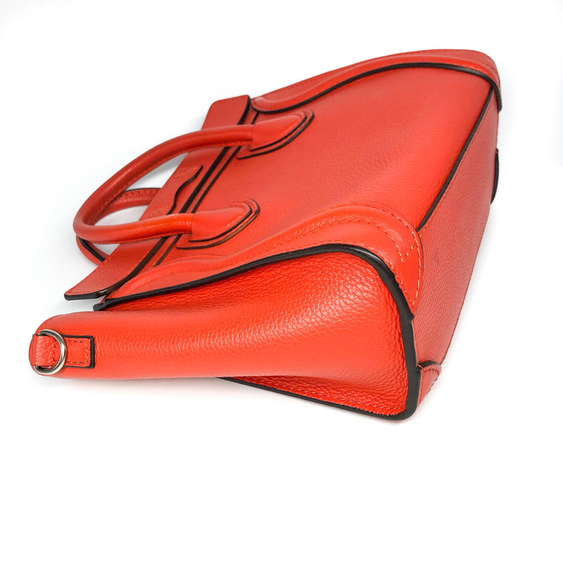Nano Vermillion Orange Luggage Tote Crossbody Bag