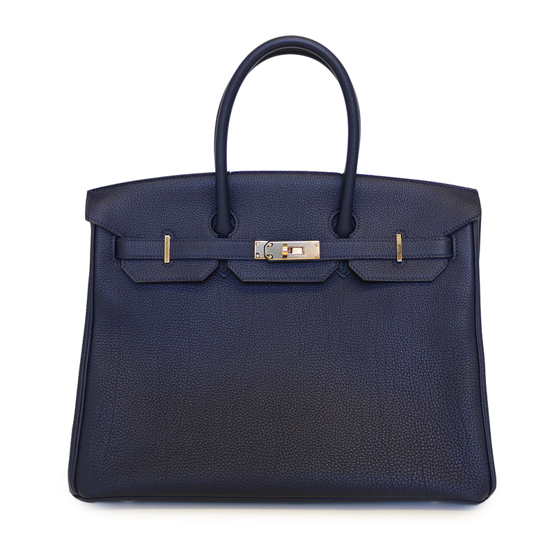 Birkin 35 in Blue Nuit Togo leather