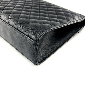 Large Envelope Chain Flap Bag Black