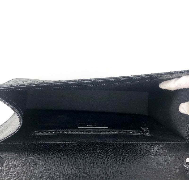 Large Envelope Chain Flap Bag Black